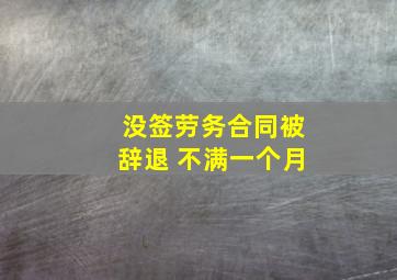 没签劳务合同被辞退 不满一个月